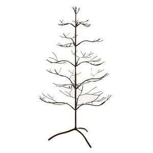 Albero del gancio del cavo dell'ornamento del metallo, esposizione albero nero cartone ferro albero di Natale forniture decorazione di Natale orologio da parete in metallo