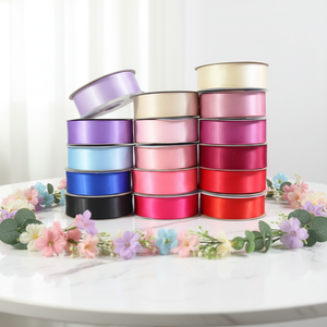 Pita Poliester Grosir Lebar 1 Inci 100 Yard Gulungan Pita Satin Satu Sisi untuk Hari Valentine 2026 Hari Ibu - Product Image 1
