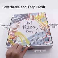 Boîte à pizza personnalisée imprimée, doublée de papier aluminium, résistante à la graisse, emballage isolant thermique
