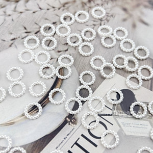 Círculo de perlas blancas de 10 mm, acrílico, para manualidades, decoración de fundas de teléfono, arte de uñas y horquillas para el cabello. - Product Image 4