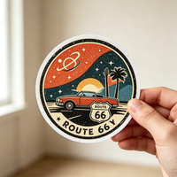 Autocollants de voyage vintage personnalisés durables, en vinyle imperméable, écologiques, adhésifs, design rétro espace parc national