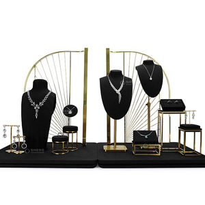 Présentoir de buste de bijoux en bois de luxe avec support de boucles d'oreilles pour conteneurs de bijoux haut de gamme - Product Image 2