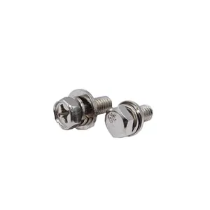 High quality stainless steel zinc plated combination screw with ISO certification