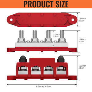 Barre omnibus en cuivre en gros 12V 400A, blocs de distribution d'énergie électrique certifiés RoHS et CE, pour applications marines, automobiles et solaires - Product Image 2