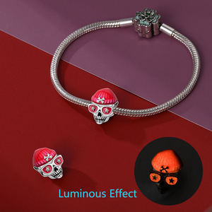 Nouveau style Halloween : Breloques plaquées argent Crâne et Citrouille pour bracelets DIY, accessoires de fête d'Halloween, bijoux cadeaux - Product Image 4