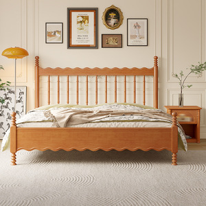 Solid Wood Windsor Bed 1.2M Single Platform Bed For Small Apartments Bedroom Furniture <b>Pine</b> Wood Style - Product Image 2