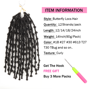 VASTO biondo rosso nuovo 18 24 pollici farfalla locs crochet prelooped pretwisted farfalla locs dei capelli trecce crochet treccia dreadlock - Product Image 5