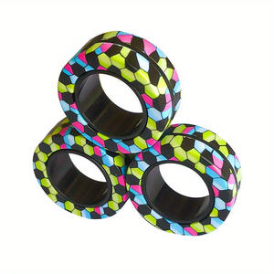 Wholesale 3 PCS Magnetic Fidget <b>Rings</b> Set Colorful Plastic Finger <b>Spinner</b> Toys Stress Relief Anti-Anxiety Unisex 14+ Years - Product Image 6