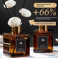 Diffuseur d'huiles essentielles sans flamme pour la maison, désodorisant d'intérieur pour toilettes, bouteille parfumée, fleurs séchées, assainisseur d'air longue durée