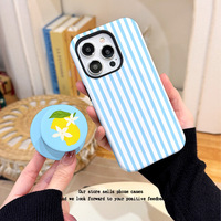 Nouvelle Coque de Téléphone Hybride Double Couche 2-en-1 Bleu Citron au Design Personnalisé pour iPhone 17, Coque Mobile par Sublimation pour iPhone 17 16 Pro Max