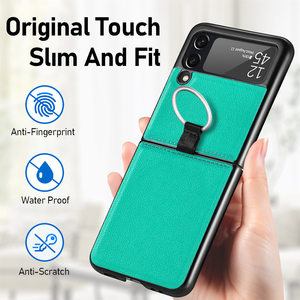 <span class=keywords><strong>Z</strong></span> <span class=keywords><strong>Flip</strong></span> 4-funda de piel sintética híbrida para PC, carcasa protectora fina y duradera para teléfono <span class=keywords><strong>Samsung</strong></span> Galaxy <span class=keywords><strong>Z</strong></span> <span class=keywords><strong>Flip</strong></span> 4 3 <span class=keywords><strong>5G</strong></span> con anillo - Product Image 3