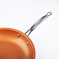 Pot antiadhésif de couleur cuivre, plusieurs tailles, alliage d'aluminium pressé, poêle ronde, cuisinière à induction, pot en aluminium