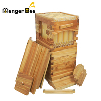 Ensemble de ruches automatiques Menger Bee 4 pièces avec système de circulation, en bois de sapin de 20 mm d'épaisseur, enduit de cire, à queue d'aronde, neuf, garantie 2 ans, modèle B-26