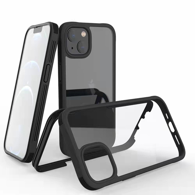 Shockproof 360 Full Cover Double Sided Tempered Glass Anti Glare Privacy Screen Protector Phone Case for iPhone 13 13Pro Pro MAX