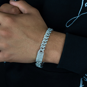 Bracelet Classique en Diamants de Laboratoire VVS, Maille Cubaine, Coupe Ronde Brillante, Bijoux Fins de Luxe, Bracelet Tendance - Product Image 5