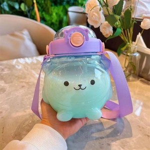 Bouteille d'eau en forme d'ours de 1000 ml pour enfants, grande capacité, gourde d'été réutilisable en plastique pour activités de plein air - Product Image 6