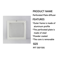Diffuseurs d'air modernes en aluminium perforé pour système CVC, plaque carrée amovible pour l'admission d'air au plafond
