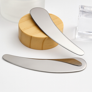 Logo inciso spatola cosmetica con 304 in acciaio inox 6.5cm trucco cucchiaio cosmetico per il viso cucchiaio per gli occhi crema - Product Image 1