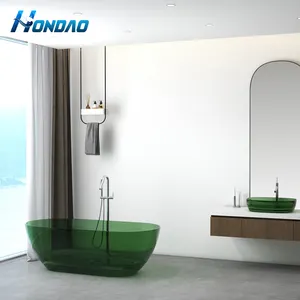 Прозрачная полимерная Отдельно Стоящая Ванная ванна на заказ, полимерная ванна с твердой поверхностью