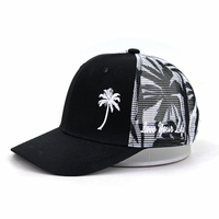 Gorra Trucker Unisex con Logotipo Personalizado, Diseño de Palmera, Impresión por Sublimación, Ajustable, Estilo Snapback, para Senderismo, Modelo 112