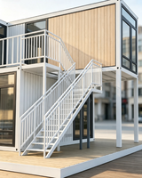 Villa modulaire préfabriquée à deux étages, café-bar-boutique-hôtel moderne à deux niveaux, maison préfabriquée à montage rapide