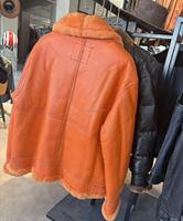 Blouson d'hiver B3 classique orange en peau de mouton USA, taille plus, veste en fourrure de mouton, nouvelle mode, manteaux en cuir véritable pour hommes