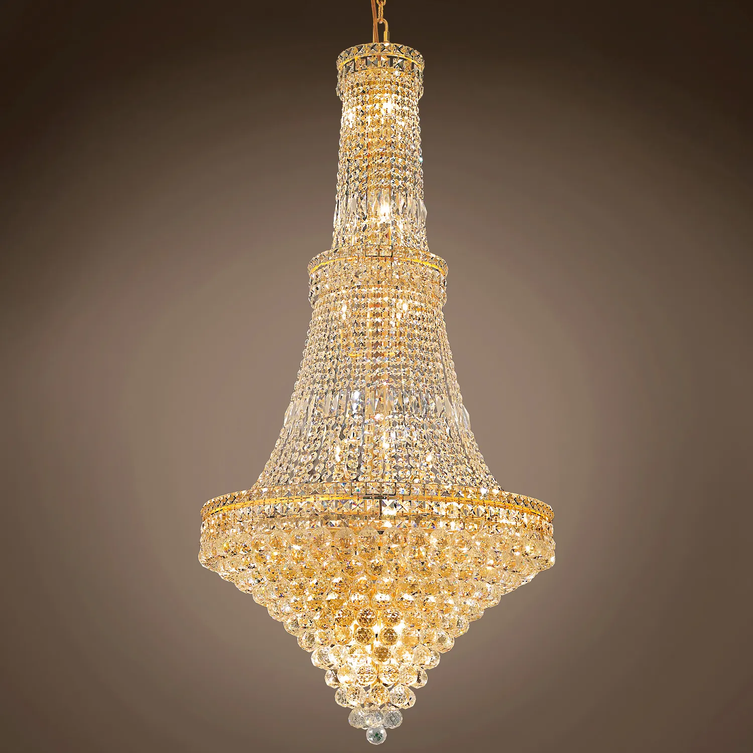 Moderne Innendekoration Kronleuchter Kristall Lichter Luxus Gold versilbert Empire Kronleuchter für Treppenhaus Flur LT-71026