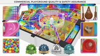 Equipo de juegos infantiles para interiores, directo de fábrica, con temática Arcoíris Cielo, incluye red de juegos, tobogán en espiral, piscina de bolas, túnel y paredes de escalada para niños.