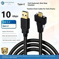 Câble de données USB 3.2 Gen 2 Type-C plaqué or avec fixation par vis, pour chaînes porte-câbles, transmission haute vitesse 10 Gbit/s, équipement de contrôle industriel, PVC