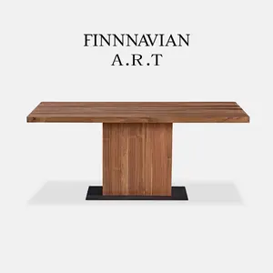 Finnnavianart mesa de jantar de madeira retangular para casas grandes e restaurantes luxuosos mesa de madeira em laje