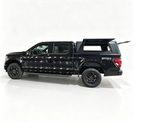 ZST Hard Top en aluminium noir mat pour pick-up, avec fenêtres à ouverture double face, éclairage LED sur le toit et auvent verrouillable