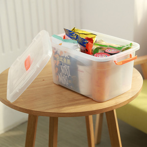 Plastic <b>Storage</b> <b>Box</b> Set Transparent <b>Stackable</b> Organizer For Kitchen Office Toy Snack <b>Storage</b> With Lid 5 Pieces - Product Image 4