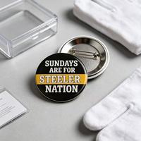 Les dimanches sont pour la nation des Steelers : Badge personnalisé en métal, broche, souvenir sportif pour les fans de football, cadeau de collection pour les fêtes.