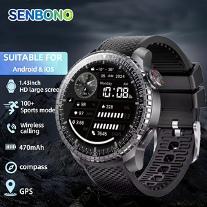 SENBONO MAX88 <span class=keywords><strong>Smartwatch</strong></span> <span class=keywords><strong>GPS</strong></span> da Uomo, con Monitoraggio della Salute, Barometro, Bussola e <span class=keywords><strong>Tracker</strong></span> Sportivo, Orologio Intelligente per Attività all'Aperto - Product Image 1