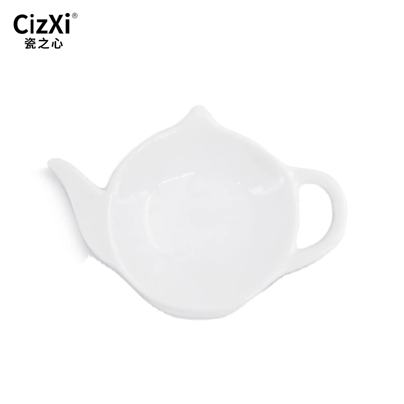 Çin tedarikçileri özel porselen küçük sevimli fantezi çaydanlık şekilli çay poşeti servis tutucu dayanağı tepsi