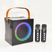 Enceinte Karaoké avec 2 micros et Bluetooth, Système Home Videoke, Enceinte Videoke à double microphone, Mini Enceinte Portable Bluetooth pour Fêtes 836