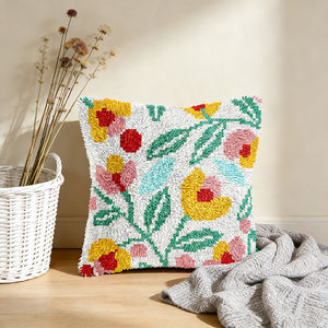 Kit de coussin à <span class=keywords><strong>crochet</strong></span> floral DIY, ensemble complet de matériaux, housse de coussin personnalisée, décoration de canapé, cadeau pour adulte débutant - Product Image 2