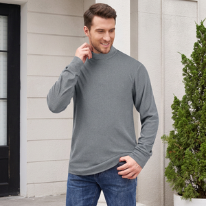 New Soft <b>Mock</b> <b>Neck</b> Sweatshirt Fleece Lining Long Sleeve Half Turtleneck Pullover Shirts for Men Autumn Winter - Product Image 1