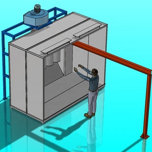 Manualmente de recubrimiento en polvo de cabina con una sola estación de trabajo - Product Image 1