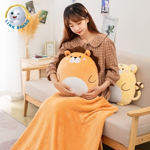 Couverture et oreiller de voyage 2 en 1 Remplissage en coton PP Peluche Animal Pliable Ensemble couverture et oreiller unisexe - Product Image 4
