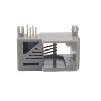 Connecteur RJ9 4P4C, prise récepteur 616Y Gris pour prise téléphonique, insertion latérale femelle sur circuit imprimé
