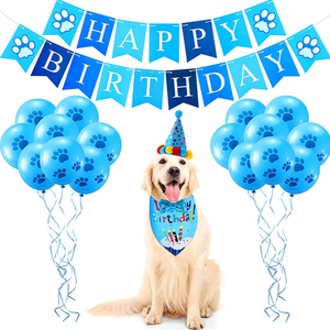 Hunde-Geburtstagsparty-Zubehör Bandana Schal Hundeschleife Pfoten-Ballons Banner Hunde-Geburtstagsparty-Dekorationen - Product Image 4