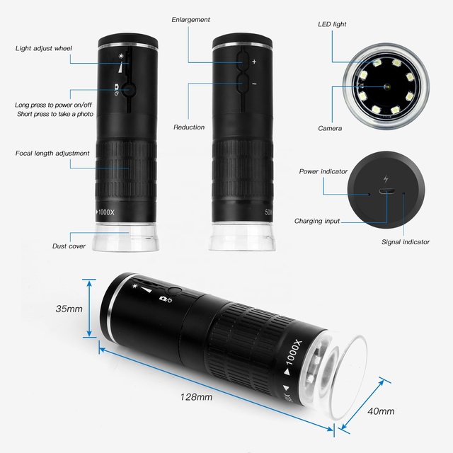 50-1000X Magnification 1080P Industrial Electronic Digital Wifi Microscope Camera F210 Support IOS, Android