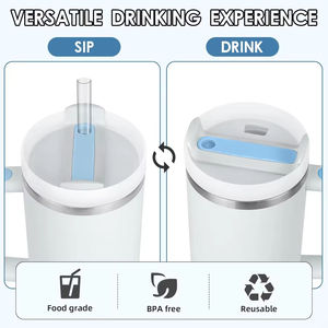 Encaixa o copo do carro do suporte 40oz copo do carro com punho Caneca isolada vácuo do curso do aço inoxidável para a condução e o uso do trabalho - Product Image 3
