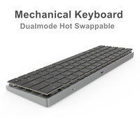 Clavier de jeu mécanique double mode en aluminium, 63 touches, disposition OEM, rétroéclairage RVB, ultra-fin, filaire, échangeable à chaud