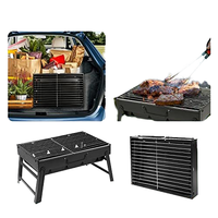 Gril à charbon de bois Portable pliable adapté au Camping en plein air BBQ Beach Grill Smoker Grill pour cuisiner Camping randonnée pique-niques