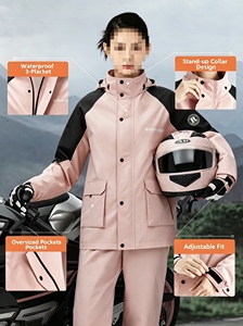 Imperméable personnalisé pour <span class=keywords><strong>femme</strong></span>, de haute qualité, en polyester, ensemble imperméable pour motards, vêtements de <span class=keywords><strong>pluie</strong></span> imperméables avec <span class=keywords><strong>pantalon</strong></span> de <span class=keywords><strong>pluie</strong></span> - Product Image 5