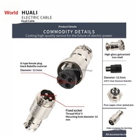 Connecteur d'aviation GX12/16/20 mâle et femelle, type 2-10 12 broches, Chine