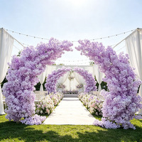 Arche de décoration de mariage en fibre de verre, style Bougainvillea, avec arbres artificiels et arche florale, pour la conception de sites de mariage haut de gamme