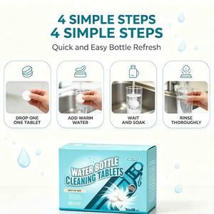 Tablettes de nettoyage pour bouteilles d'eau haute efficacité, écologiques, détartrantes et effervescentes pour la cuisine et l'usage domestique quotidien - Product Image 4